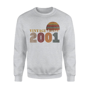 18th Birthday Gift Idea 2001 Vintage Retro 18 Years Old 18th Birthday Gift - Premium Fleece Sweatshirt Doriido