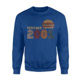 18th Birthday Gift Idea 2001 Vintage Retro 18 Years Old 18th Birthday Gift - Premium Fleece Sweatshirt Doriido