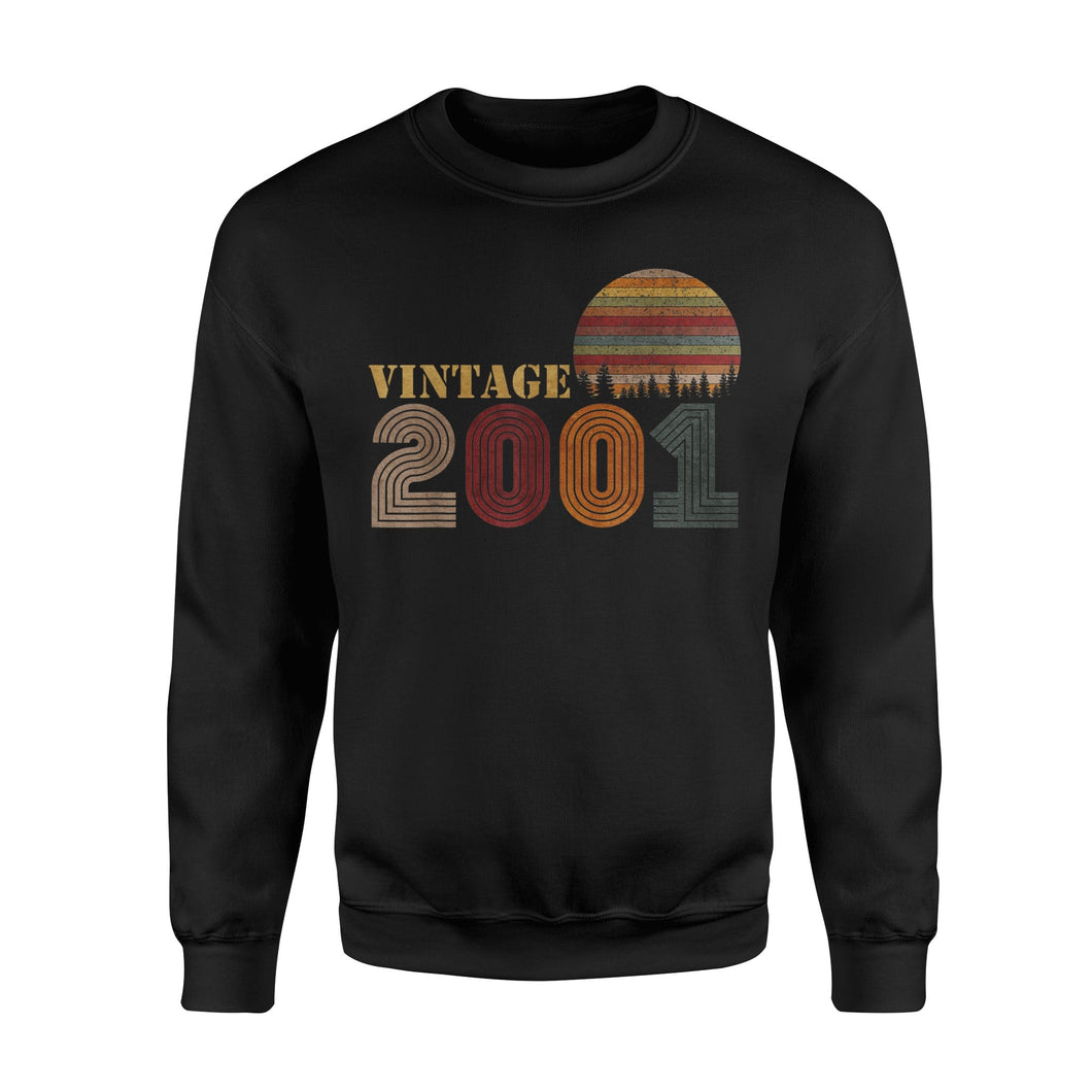 18th Birthday Gift Idea 2001 Vintage Retro 18 Years Old 18th Birthday Gift - Premium Fleece Sweatshirt Doriido