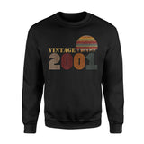 18th Birthday Gift Idea 2001 Vintage Retro 18 Years Old 18th Birthday Gift - Premium Fleece Sweatshirt Doriido