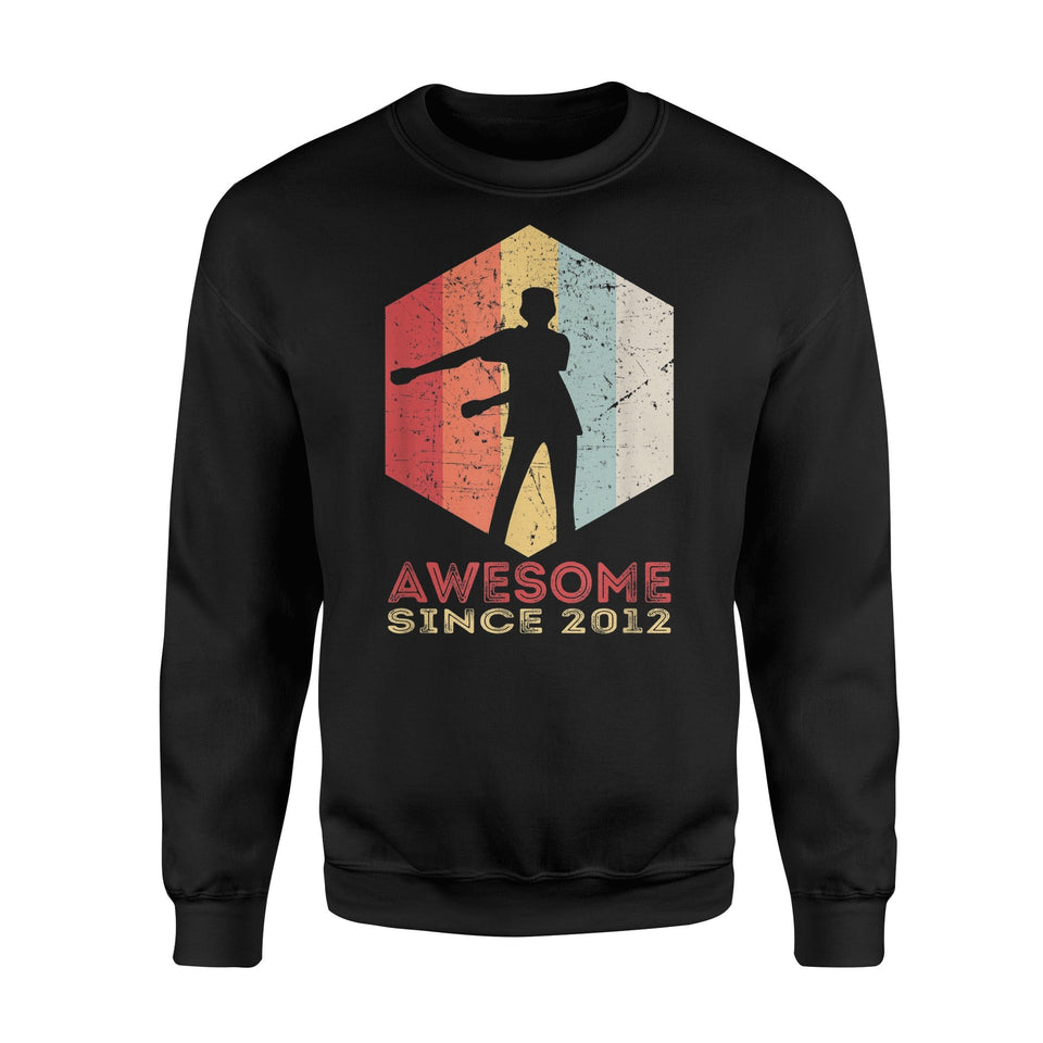 7th Birthday Gift Vintage Floss Dance 7th  Awesome Since 2012 Seven Year Old Birthday - Standard Fleece Sweatshirt Doriido