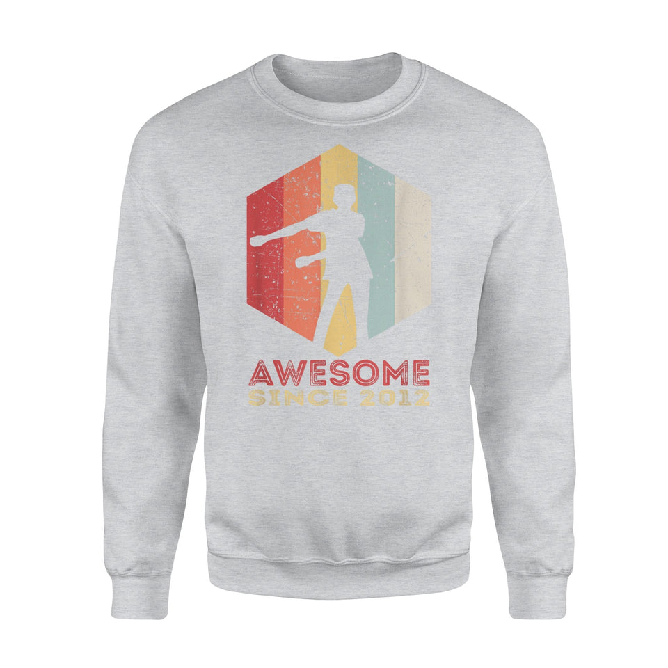 7th Birthday Gift Vintage Floss Dance 7th  Awesome Since 2012 Seven Year Old Birthday - Standard Fleece Sweatshirt Doriido